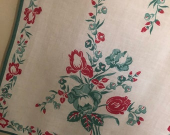 Classic Floral - Vintage Tea Towel - Sweet Bouquets on Snowy White
