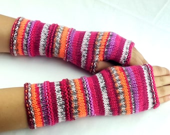 Fingerless Gloves, Hand Knit Arm Warmers