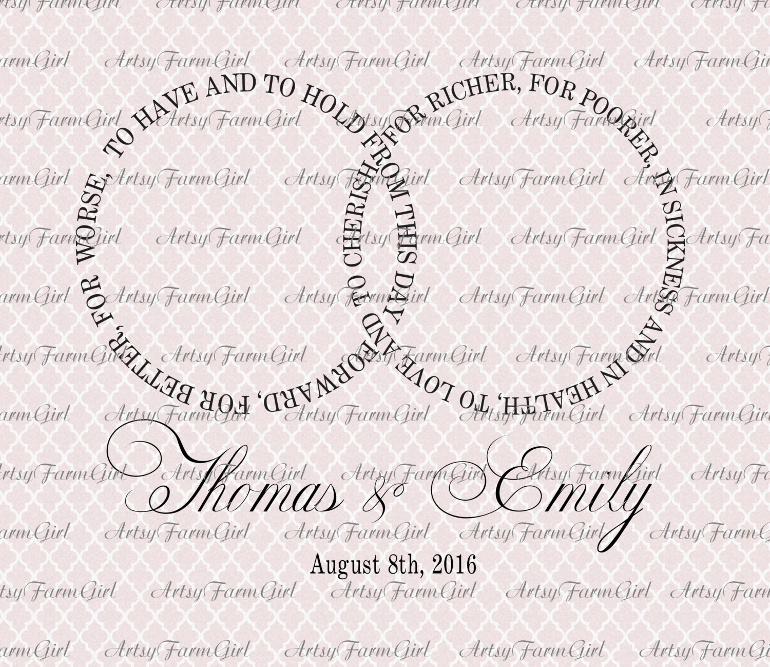 Download Wedding Vows To Have and To Hold Interlocking Rings SVG