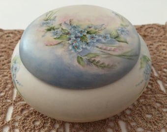 Beautifully Hand Painted Vintage Vanity Jar
