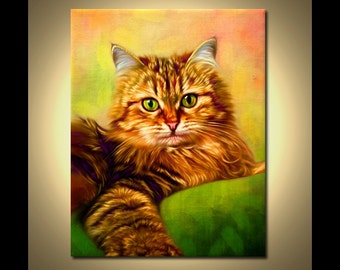 Cat Art from photos. Custom Cat Portrait.