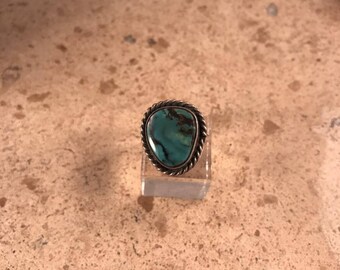 Vintage Navajo Turquoise & Sterling Silver Ring Size 4.5