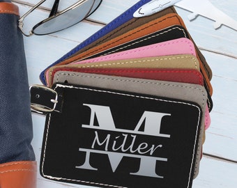 Personalized Luggage Tag Leather, Engraved Luggage Tag, Luggage Tags Personalized, Custom Luggage Tag, Travel Accessories, Luggage Tags