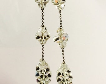 SALE Clearnce SALE Beautiful Art Deco Rock Crystal Sterling Silver Vintage Antique Necklace