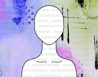 Mixed Media Templates ~ Head & Torso Portrait Mylar templates - Paperbabe Stamps - For mixed media, paper crafting and scrapbooking.