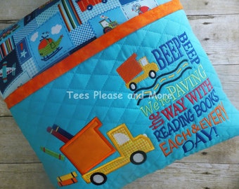 Cars and Trucks Reading Pillow