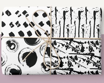 Brush strokes patterns, ink, digital paper, printable paper, handdrawn paper, scrapbook paper, black ink, clipart ink print, dots clipart