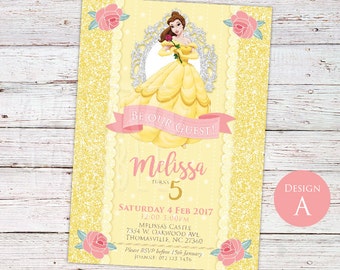 3 Designs to choose from! DIGITAL Beauty and the Beast Invitation, Beauty and the Beast Party, Beauty and the Beast Invitation