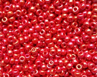 Miyuki 6/0 Japanese Seed Beads - Red AB 6-9408R - 20 grams