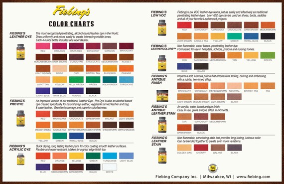 fiebing s low voc leather dye from equineleatherworks on etsy studio fiebing s leather dye color chart