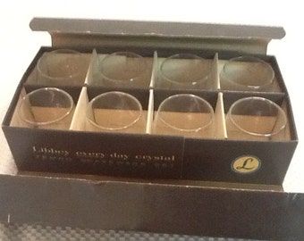Vintage 1950's Set of 8 Libbey Tempo GLassware 4.5 Oz.Tumbler. EC.