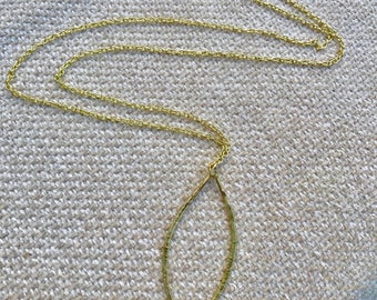 Delicate Gold Long Chain Pendant Necklace