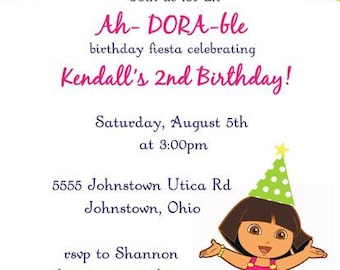 Dora birthday invitation