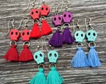 Earrings organic model skull