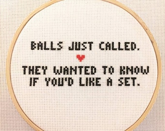 Balls Called Framed Cross-Stitch