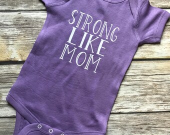 Strong Like Mom Infant Bodysuit - Infant Bodysuit - Strong Like Mom - Baby Bodysuit