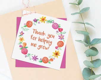 Teacher Appreciation Thank You for Helping ME Grow Sign