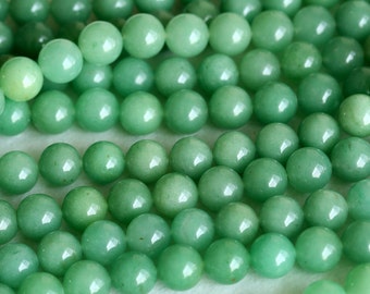High Quality AAA Natural Genuine Imperial Green Aventurine Jade Round Loose Gemstone Beads 6mm 8mm 16" 04133