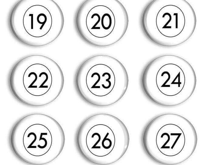 Black and White Number Magnets - Calendar Magnets - Attendance Numbers - Montessori - Educational - Preschool Learning