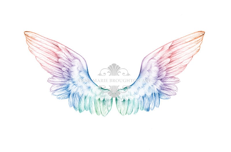 8x10 inch print angel wings art colour splash rainbow 8x10 inch print angel wings art colour splash rainbow