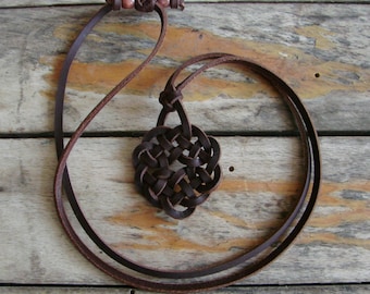 Celtic Four Seasons -- Spanish Leather Necklace