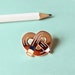 rose gold PRETZEL PENCIL hard enamel pin badge | Lapel pin | super shiny | arts and crafts | Stocking Fillers | copper | gift for women