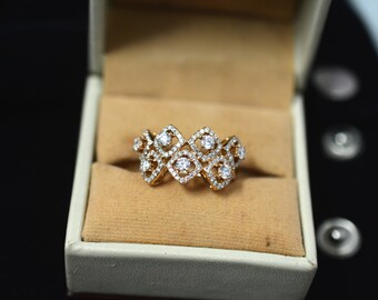 Natural diamond zig zag engagement ring