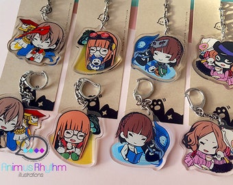 Persona 5 Set 2 Crystal Acrylic Keychain Double Sided 2 inches Akechi Futaba Makoto Haru