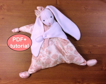 Bunny sewing pattern bunny plushie pattern softie PDF comforter baby first toy waldorf doll tutorial stuff toy pattern newborn first doll