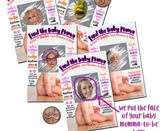 Baby Momma Fun Baby Shower Game, Baby Shower Game girl, shower games girl, baby girl shower games, girl shower games, baby shower game