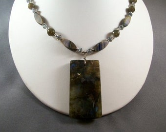 Mixed Labradorite, Czech Beads and Sterling Silver