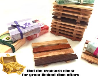 8 Reclaimed Wood Soap Dishes - 1.00 Dollar each - LOWEST PRICES online - handmade in USA