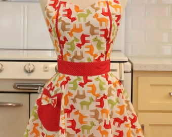 Retro Apron Bambi Deer MAGGIE Full Apron