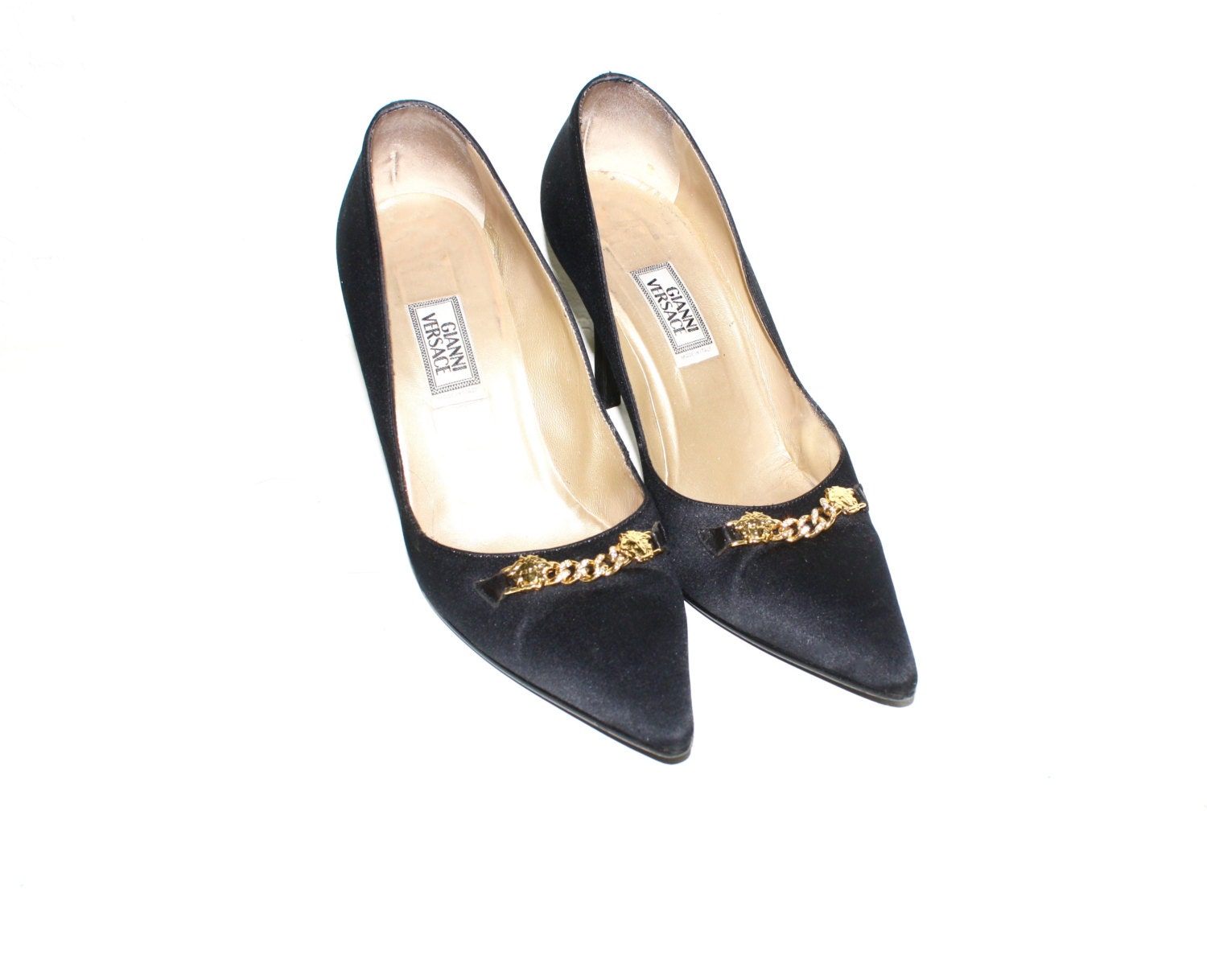 versace platform satin pumps