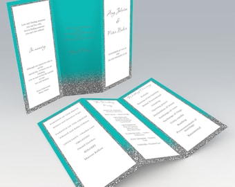 tri fold wedding program paper