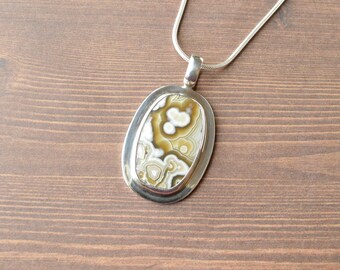 Gem Crazy Lace Agate Pendant // Agate Jewelry // Sterling Silver // Village Silversmith