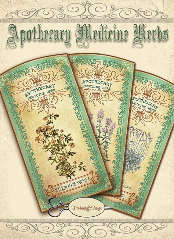 Herbal Apothecary LabelsApothecary Medicine HerbsVintage