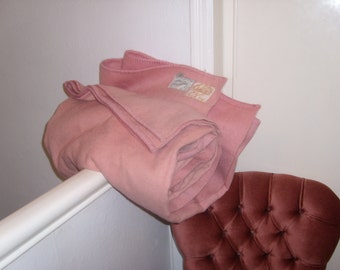 VINTAGE pink (WITNEY) wool blanket