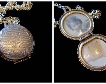 Vintage Coro and Vermeil Heart 4 Picture Family Locket