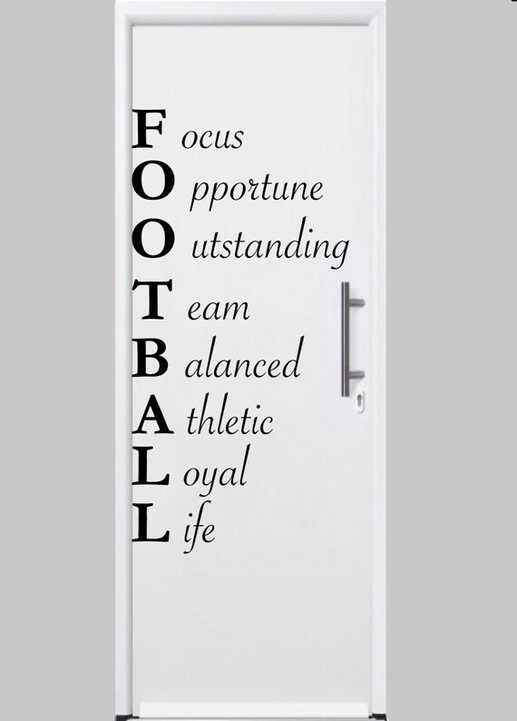 Football Acrostic Wall Decal Football decor football wall