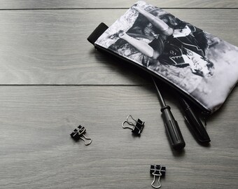 oscar wilde - playwright - lined twill pencil case - vintage portrait