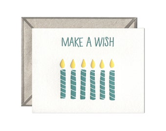 Make A Wish birthday letterpress card