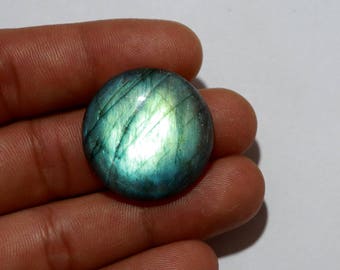 Flashy Labradorite 1 pcs, 44Cts. Approx 28MM Round Shape Cabochon Gemstone Jewelry Making Handmade Gemstone, Multi Fire Labradorite, Stone