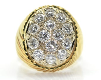 Ring Signet Ring gold and diamonds