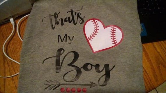 Thats My Boy Baseball Mom T-shirt Vinyl Boy Girl Team S-XXXL