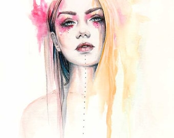 Original watercolour ink painting "Maeve"