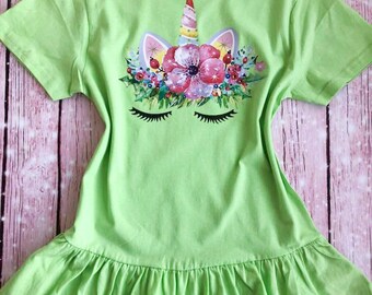 Christmas Unicorn Ruffle Shirt
