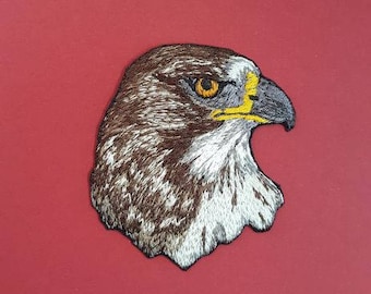 Red Tailed Hawk, Birds of Prey, Embroidered Patch 2.5"x2.5"