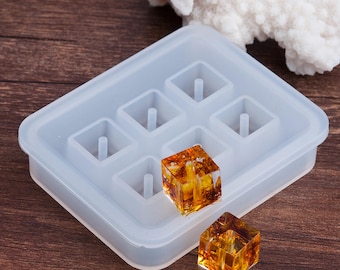 Moule en silicone pour création de perles Cubes en résine