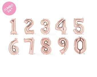 34" Rose Gold Letter & Number balloons - helium fill balloon - mylar foil jumbo giant